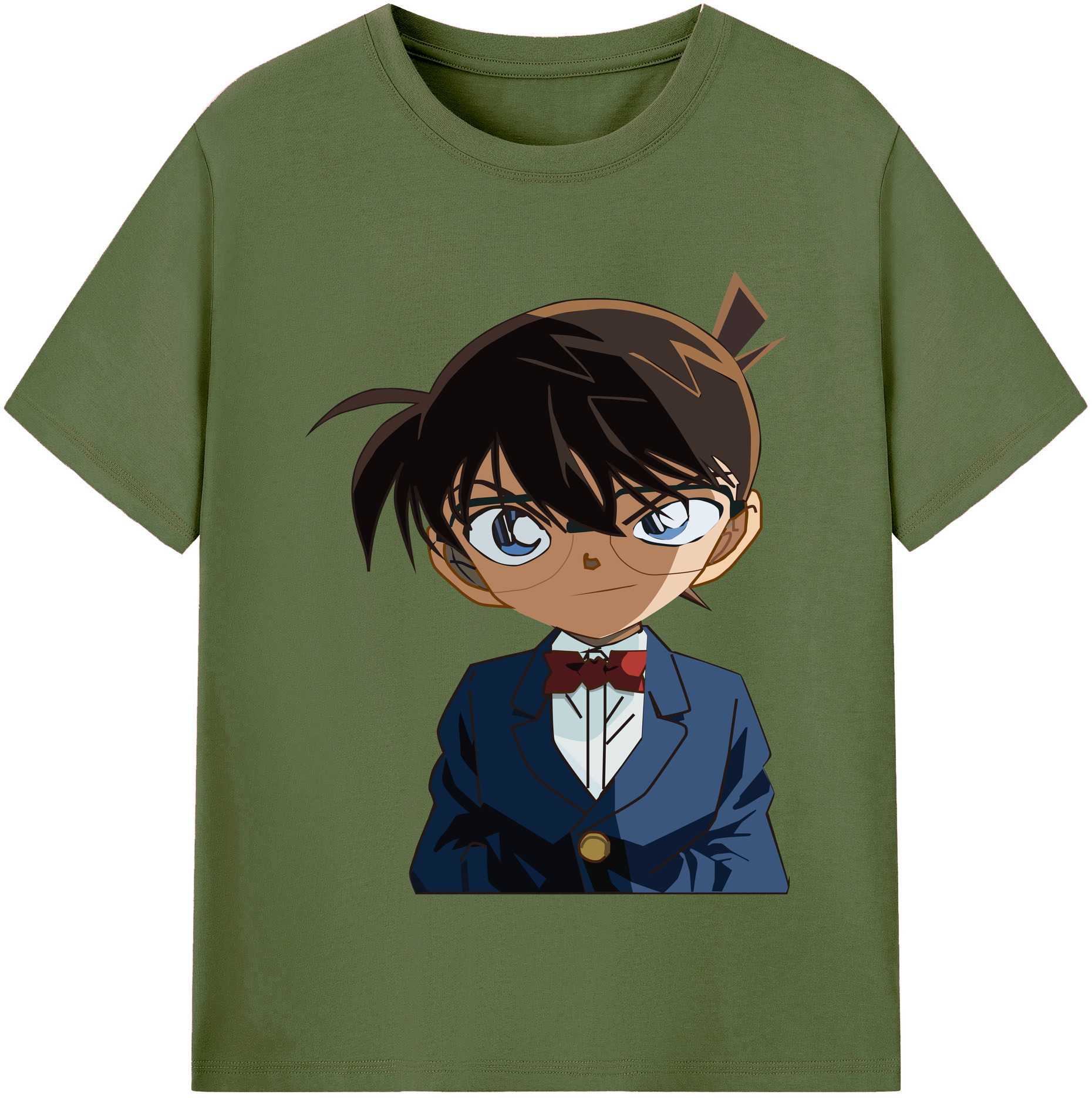 （画像用） 名探偵コナン 江戸川 コナン Detective Conan Conan Edogawa 綿100％半袖Tシャツ（フロントプリント）